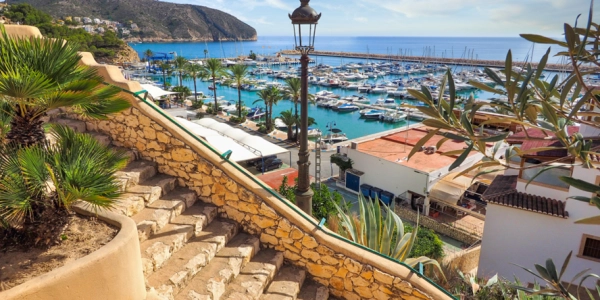 Many boats in the Moraira Harber